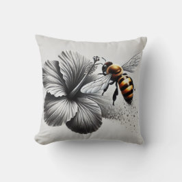 Detaljerad makrovy för en honungsbin kudde