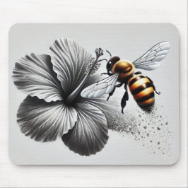 Detaljerad makrovy för en honungsbin musmatta