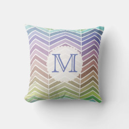Detaljerad regnbåge och texturerad Chevron Mönster Kudde