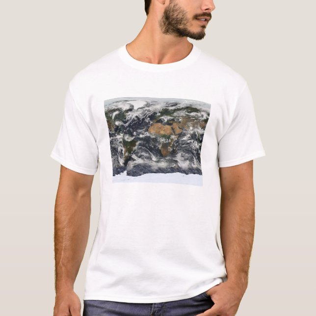 Detaljerad satellitvy över jorden t-shirt (Framsida)