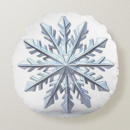 Detaljerad snöflingaornament rund kudde