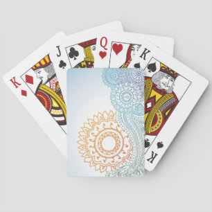 Detaljerad soluppgång för henna abstrakt casinokort