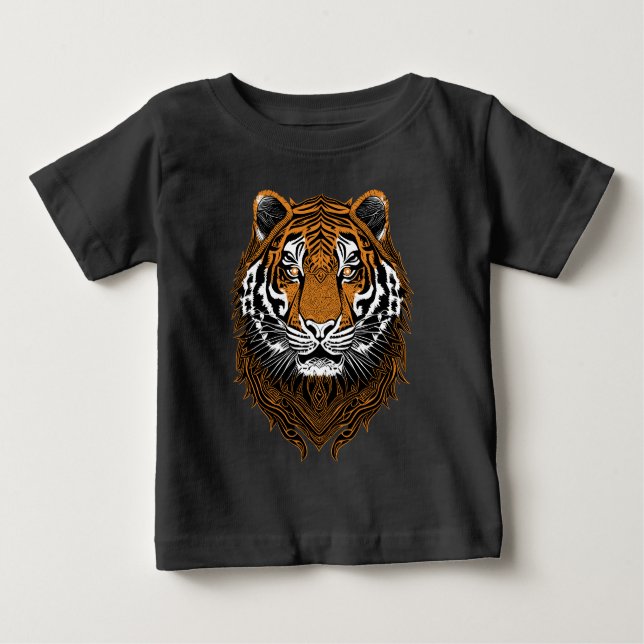 Detaljerad tiger Ansikte T Shirt (Framsida)
