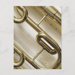Detaljerad trumpet vykort