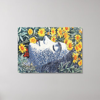 Detaljerad utskrift av Dreaming Woman Ansikte av F Canvastryck