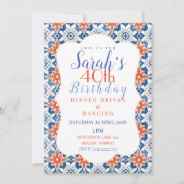 Detaljerad vacker kakeldesign inbjudningar