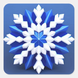 Detaljerad vit snöflinga design fyrkantigt klistermärke