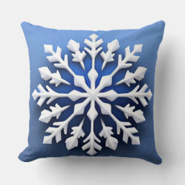 Detaljerad vit snöflinga design kudde