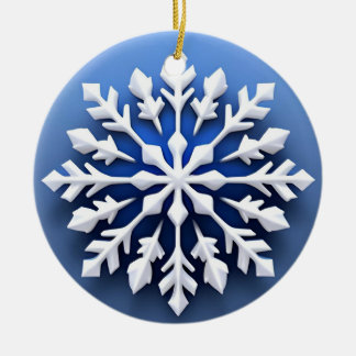 Detaljerad vit snöflingedesign julgransprydnad keramik