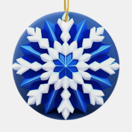 Detaljerad vit snöflingedesign julgransprydnad keramik