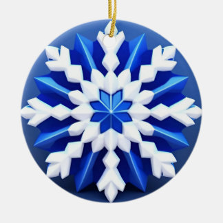 Detaljerad vit snöflingedesign julgransprydnad keramik