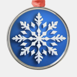 Detaljerad vit snöflingedesign julgransprydnad metall