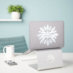 Detaljerad vit snöflingedesign klistermärken