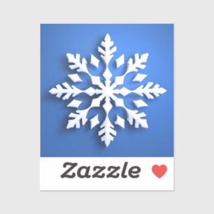 Detaljerad vit snöflingedesign klistermärken