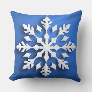 Detaljerad vit snöflingedesign kudde