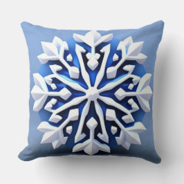 Detaljerad vit snöflingedesign kudde
