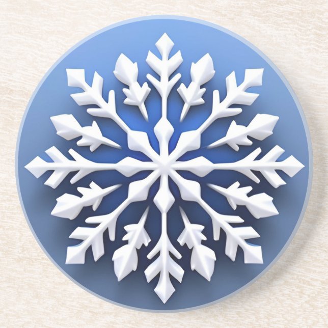 Detaljerad vit snöflingedesign underlägg (Framsidan)