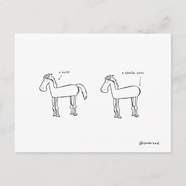 detaljerat vykort för häst (Framsida)