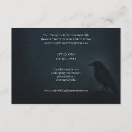 Detaljförslutningskort för Gothic Raven Bröllop Tilläggskort