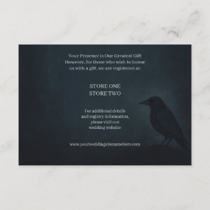 Detaljförslutningskort för Gothic Raven Bröllop Tilläggskort