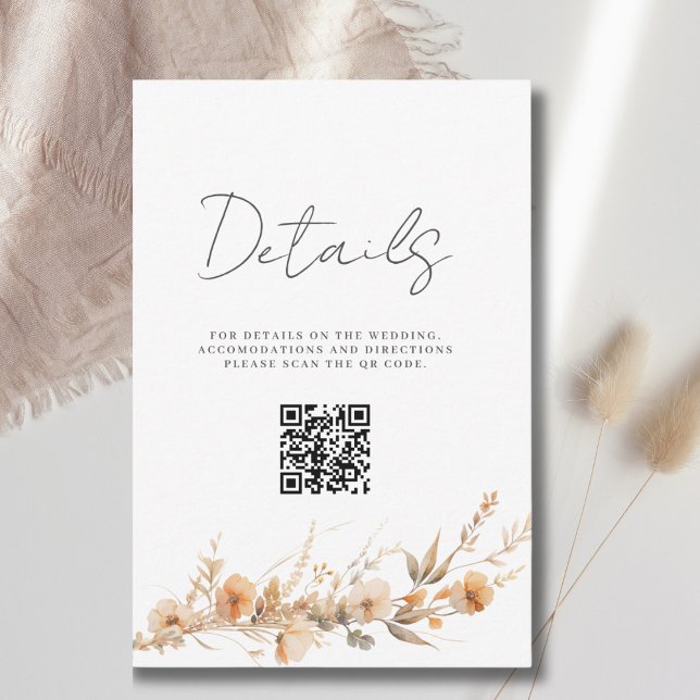 Detaljförslutningskort för Wildblomma QR-kod Bröll (Skapare uppladdad)