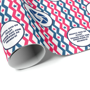 Detaljhandel 4:e juli Diamond Logotyp Text Presentpapper