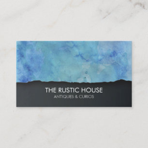 Detaljhandel Butik Blue Green Watercolor Wash Visitkort