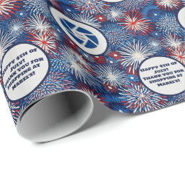 Detaljhandel Företag 4 juli Eldshow Logotyp Text Presentpapper