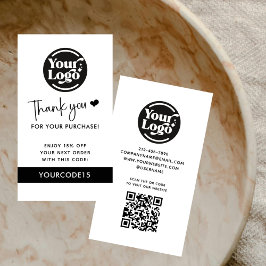 Detaljhandel med vit Tack - Logotyp QR-kod Rabattkort