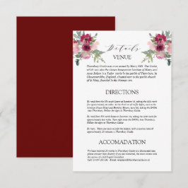 Detaljhölje för Burgundy & bouquet Bröllop Tilläggskort