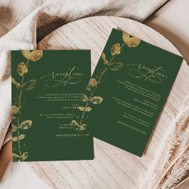 Detaljhölje för Eucalyptus Greenery guld Bröllop Tilläggskort