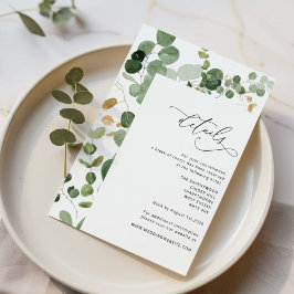 Detaljhölje för Eucalyptus Greenery guld Bröllop Tilläggskort