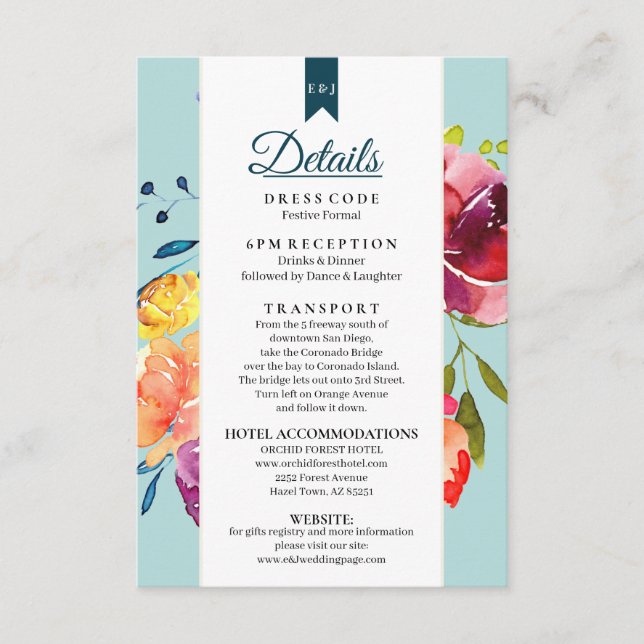 Detaljhölje för ljussommarfärg i Bröllop Tilläggskort (Framsida)