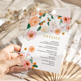 Detaljhölje för poppies Flowers Bröllop Tilläggskort