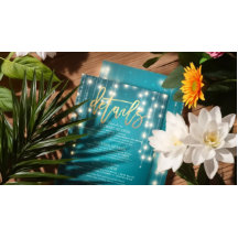 Detaljinformation om Teal Guld String Ljus Bröllop