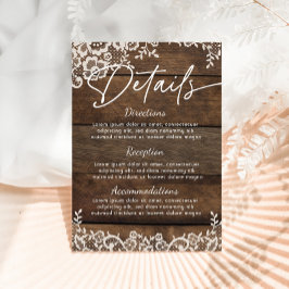 Detaljinformation om Weeding i Rustic Wood Snöre L Tilläggskort