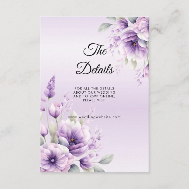 Detaljkort för Blommigt för vattenfärgsdetalj för  Tilläggskort (Framsida)