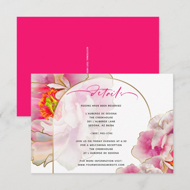 Detaljkort för Blommigt om det vackra Scarlet Peon Tilläggskort (Fram/baksida)