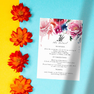 Detaljkort för Bright Bloom Blommar Bröllop Bröllo OSA Kort