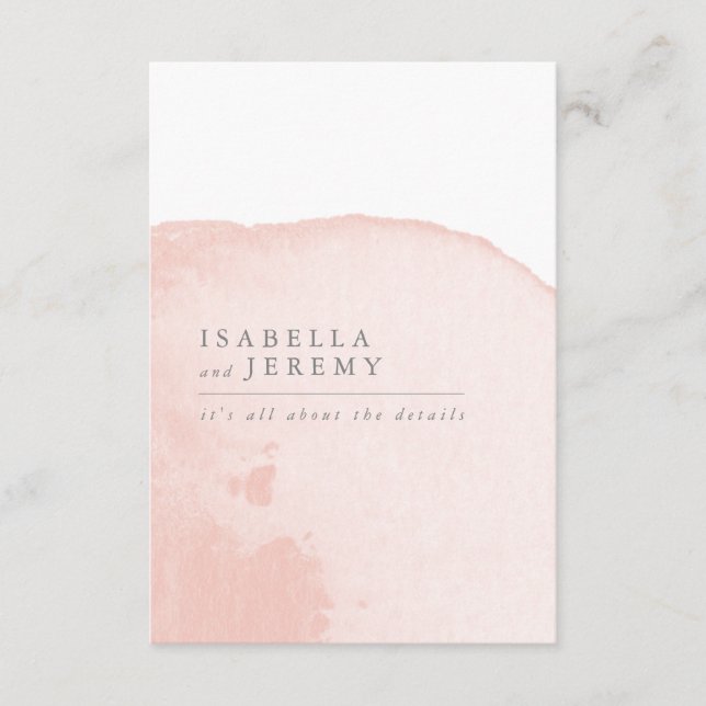 Detaljkort för  bröllop-vattenfärg tilläggskort (Framsida)