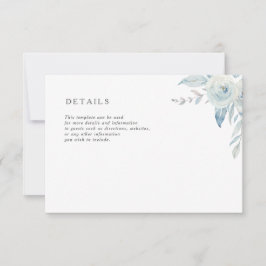 Detaljkort för dammig blå bröllop OSA kort