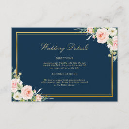 Detaljkort för elegant ram bröllop tilläggskort