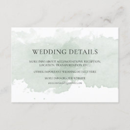 Detaljkort för grönt av abstrakt, vattenfärg bröll tilläggskort