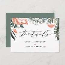 Detaljkort för grönt av tropisk löv bröllop