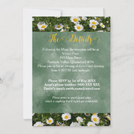 Detaljkort för grönt Daisy Porträtt Inbjudningar