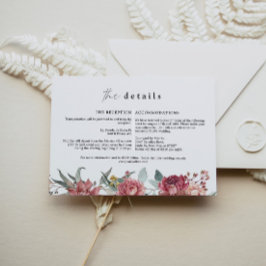 Detaljkort för MARGOT Dusty Ro Blommigt Bröllop Inbjudningar