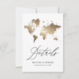 Detaljkort för metallvärldskarta bröllop OSA kort