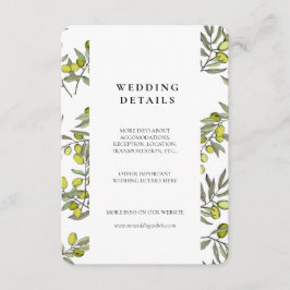 Detaljkort för Olive grenar mönster bröllop Tilläggskort