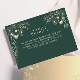 Detaljkort för Romantic Emerald Grönt Bröllop Tilläggskort