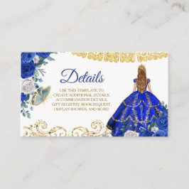 Detaljkort för royal Blue Quinceañera Tilläggskort